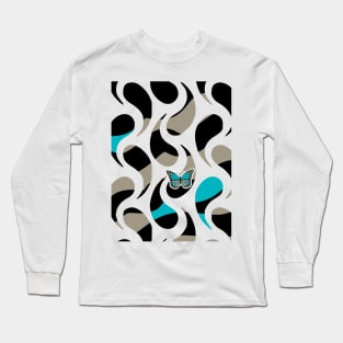 Abstract Black and White Simple Pattern drops Long Sleeve T-Shirt